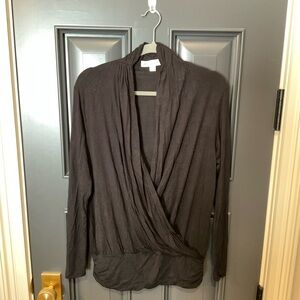 Amour Vert Black draped front jersey top